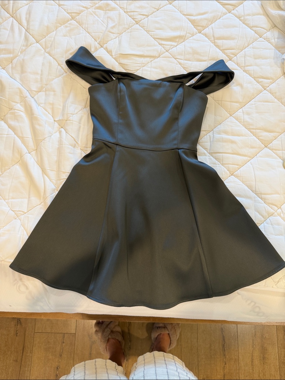 Off-Shoulder Black Cocktail Dress — Timeless Evening Style